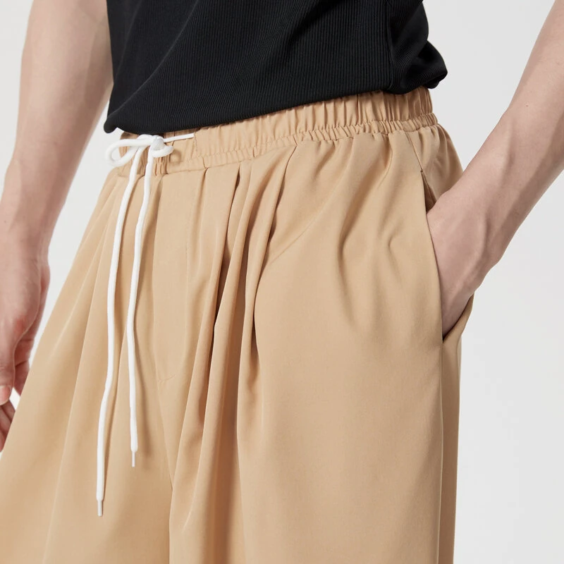 INCERUN Men Pants Retro Casual Wide Leg Cotton Linen Loose Pants Casual Solid Color Men's Pants — view 2