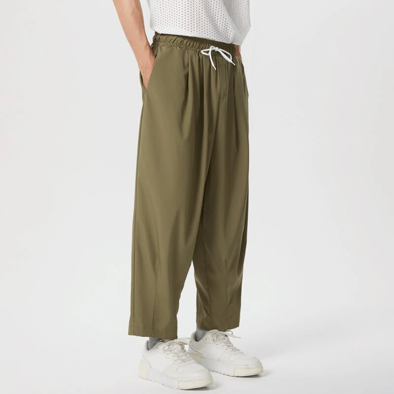 INCERUN Men Pants Retro Casual Wide Leg Cotton Linen Loose Pants Casual Solid Color Men's Pants — view 7