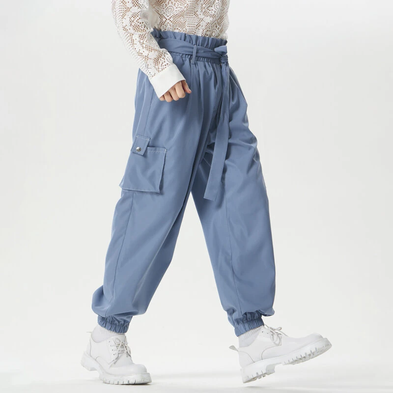 INCERUN Men Pants Tie Design Solid Color Casual Elastic Trousers Comfy Daily Solid Color Pants with Side Pockets — view 2