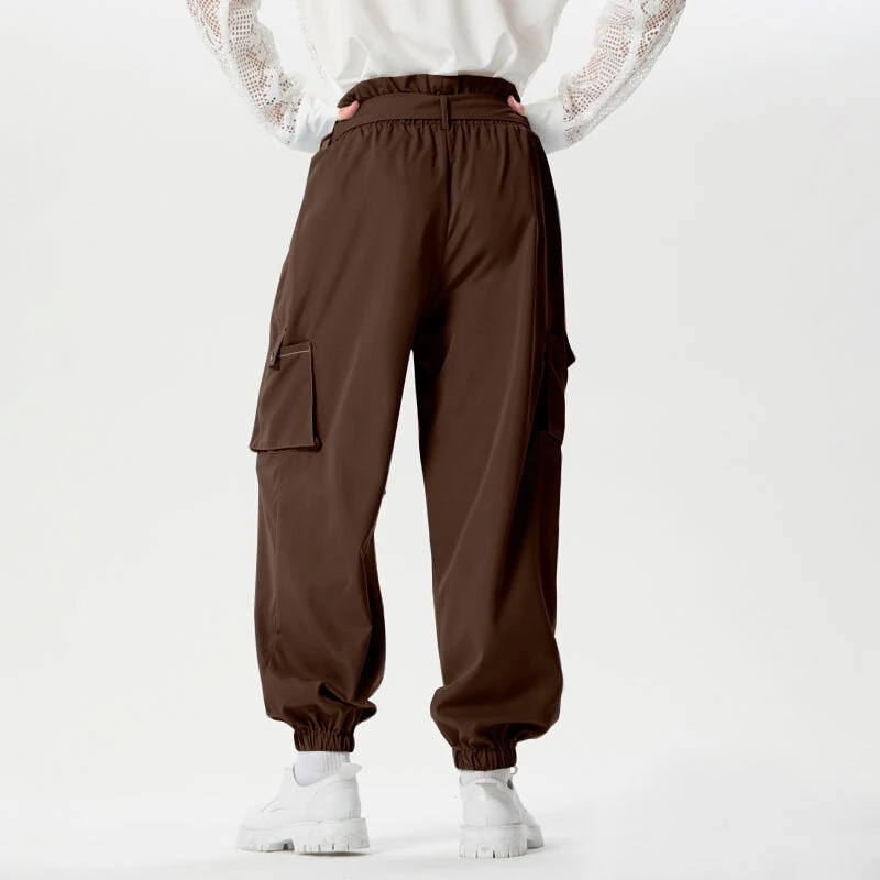 INCERUN Men Pants Tie Design Solid Color Casual Elastic Trousers Comfy Daily Solid Color Pants with Side Pockets — view 6