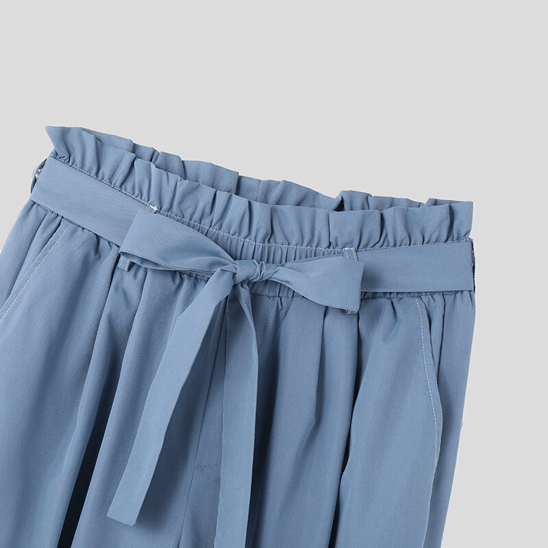 INCERUN Men Pants Tie Design Solid Color Casual Elastic Trousers Comfy Daily Solid Color Pants with Side Pockets — view 8