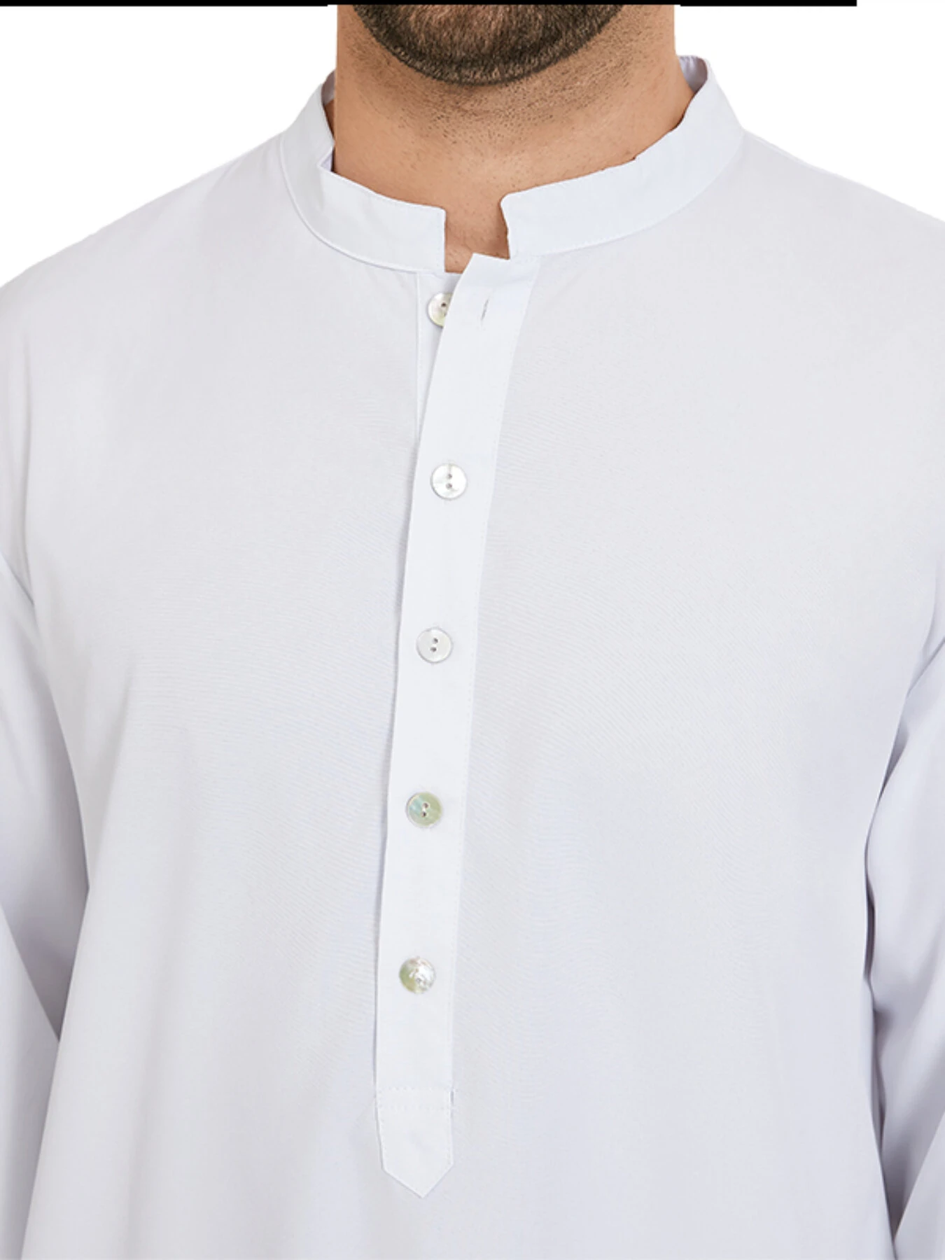 INCERUN Men Robes Long Sleeve Solid Color Long Tops Stand Collar Button Long Shirt with Side Pocket Casual Daily Male Robes — view 5