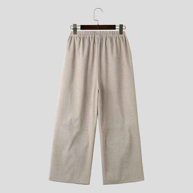 INCERUN Men's Design Corduroy Loose Casual Elastic Pants — view 6