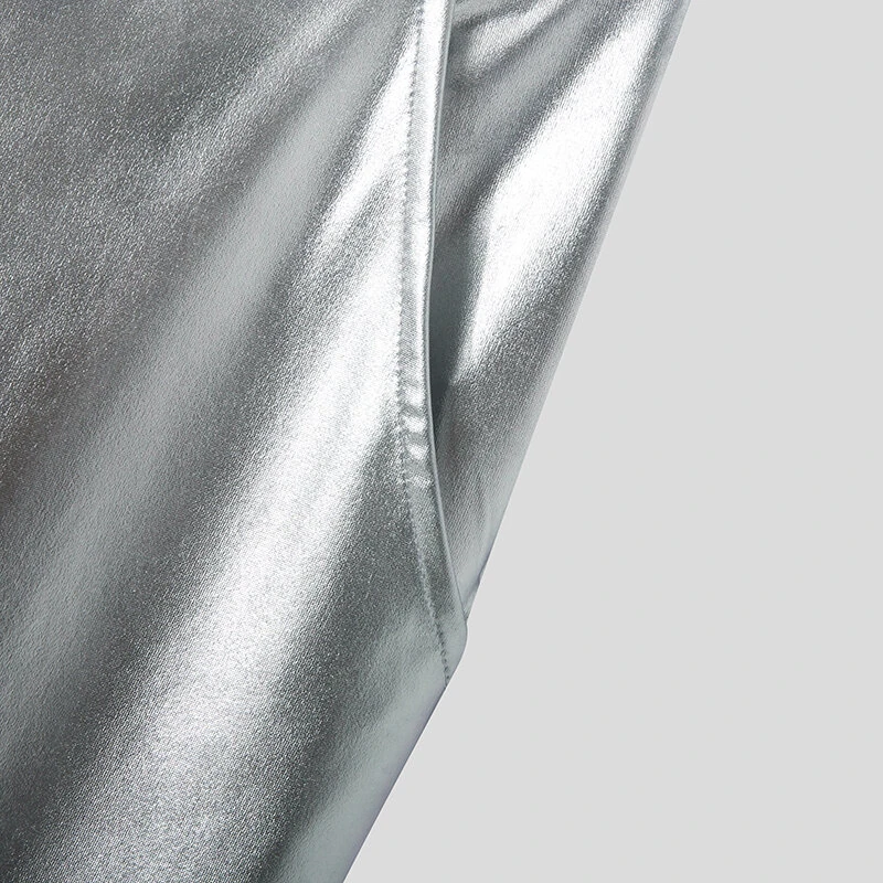 INCERUN Men Shiny Pant with Pockets Party Nightclub Style Pantalons Men's Coated Shiny Elastic Trousers Fashion Personalized Male Long Pants S-5XL — view 8