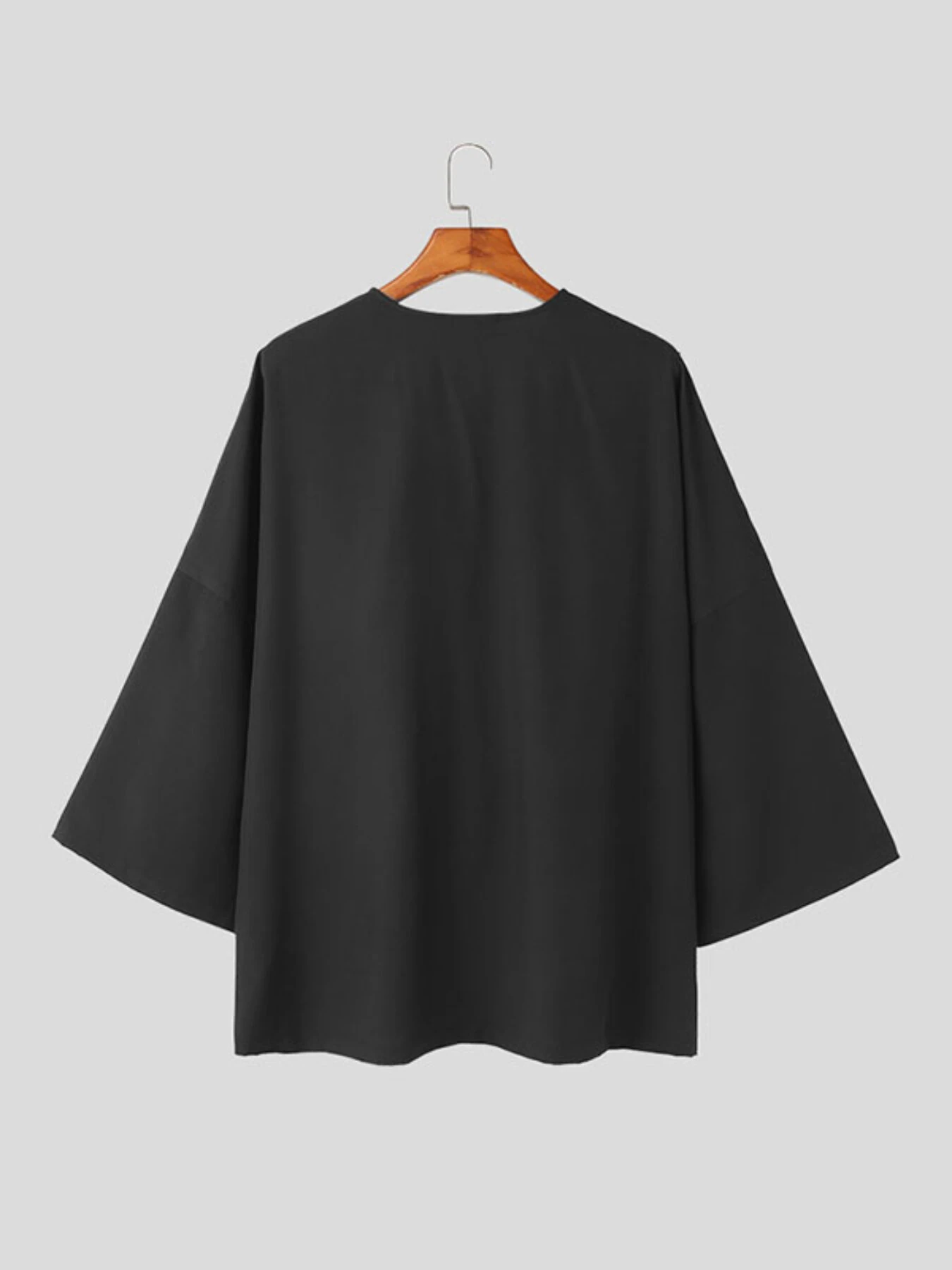 INCERUN Men Shirts Irregular Slant Buttoned Round Neck Top Shirt Long Sleeve Daily Shirts Casual Loose Men Clothing — view 6