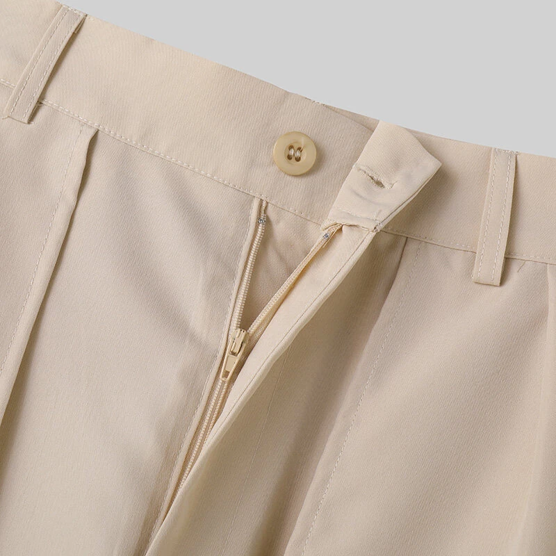 INCERUN Men Trendy Layered Skirt Pants Loose Fit Casual Comfortable Wide Leg Trousers with Side Pockets Plus Size — view 5