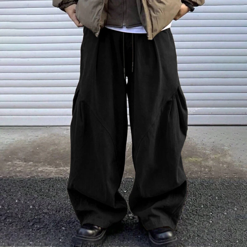 INCERUN Mens Casual Deconstructed Pleated Carrot Pant Casual Daily Solid Color Design Long Trousers Male S-5XL — image 1
