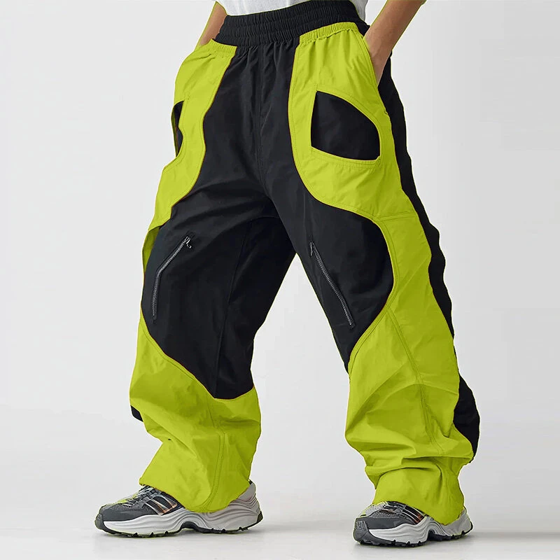 INCERUN Mens Color-Block Spliced Design Pant Fashion Elastic Waist Loose Fit Pants — view 10