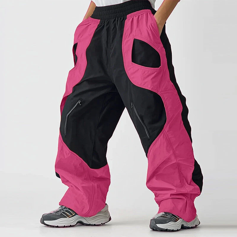 INCERUN Mens Color-Block Spliced Design Pant Fashion Elastic Waist Loose Fit Pants — view 2