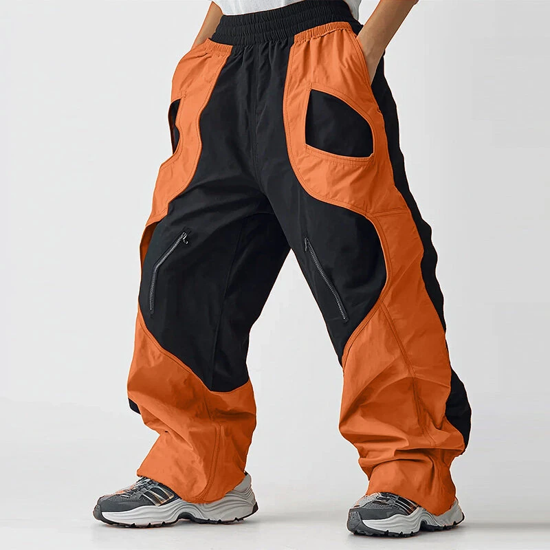 INCERUN Mens Color-Block Spliced Design Pant Fashion Elastic Waist Loose Fit Pants — view 3