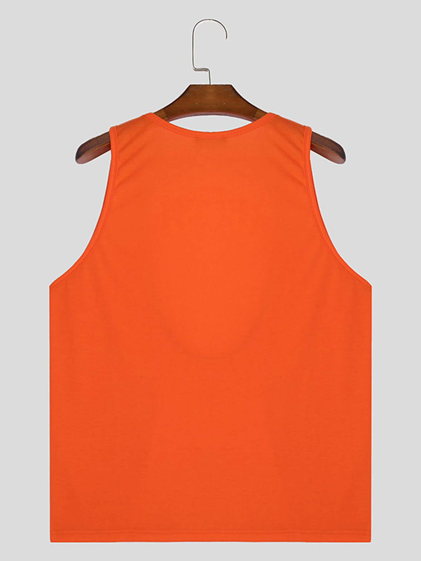 INCERUN Mens Fashion Solid Color U-shape Tank Top — view 5