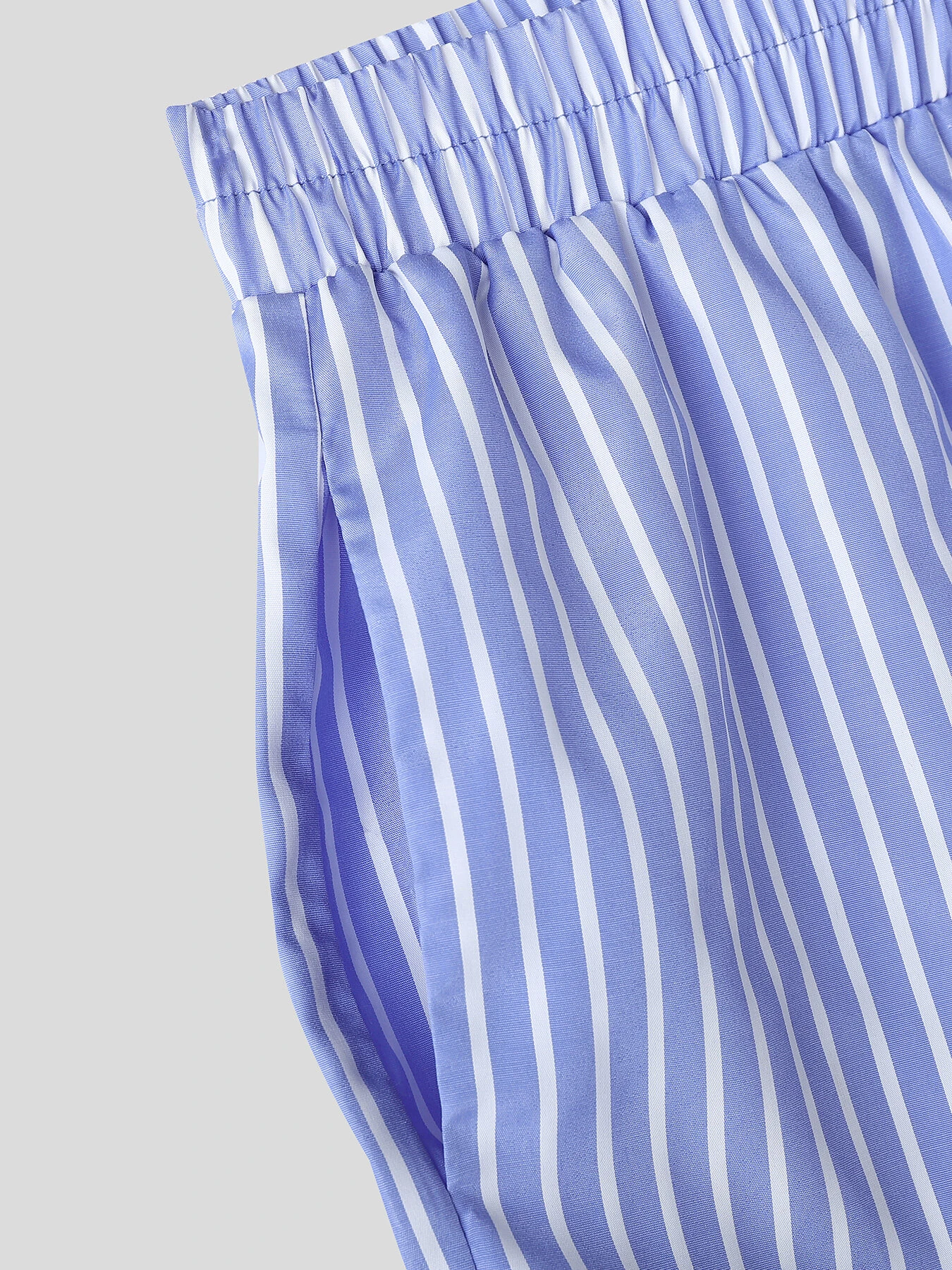 INCERUN Mens Fashion Striped Loose Two Pieces Outfit Comfortable Long Sleeve Shirt & Short Two-piece Suits — view 9