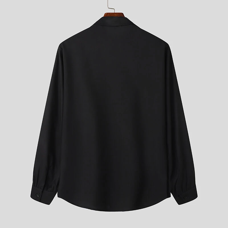 INCERUN Mens Floral Print Fringe Long-Sleeve Shirt Fashion Button Lapel Top for Male Loose Fit S-5XL — view 9