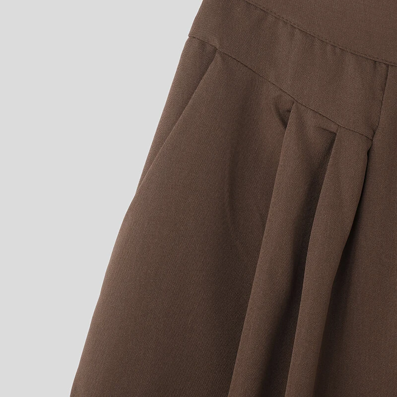INCERUN Mens Pant Pleated Solid Color Trousers Casual Trendy Korean Pleated Solid Color Casual Pants — view 7