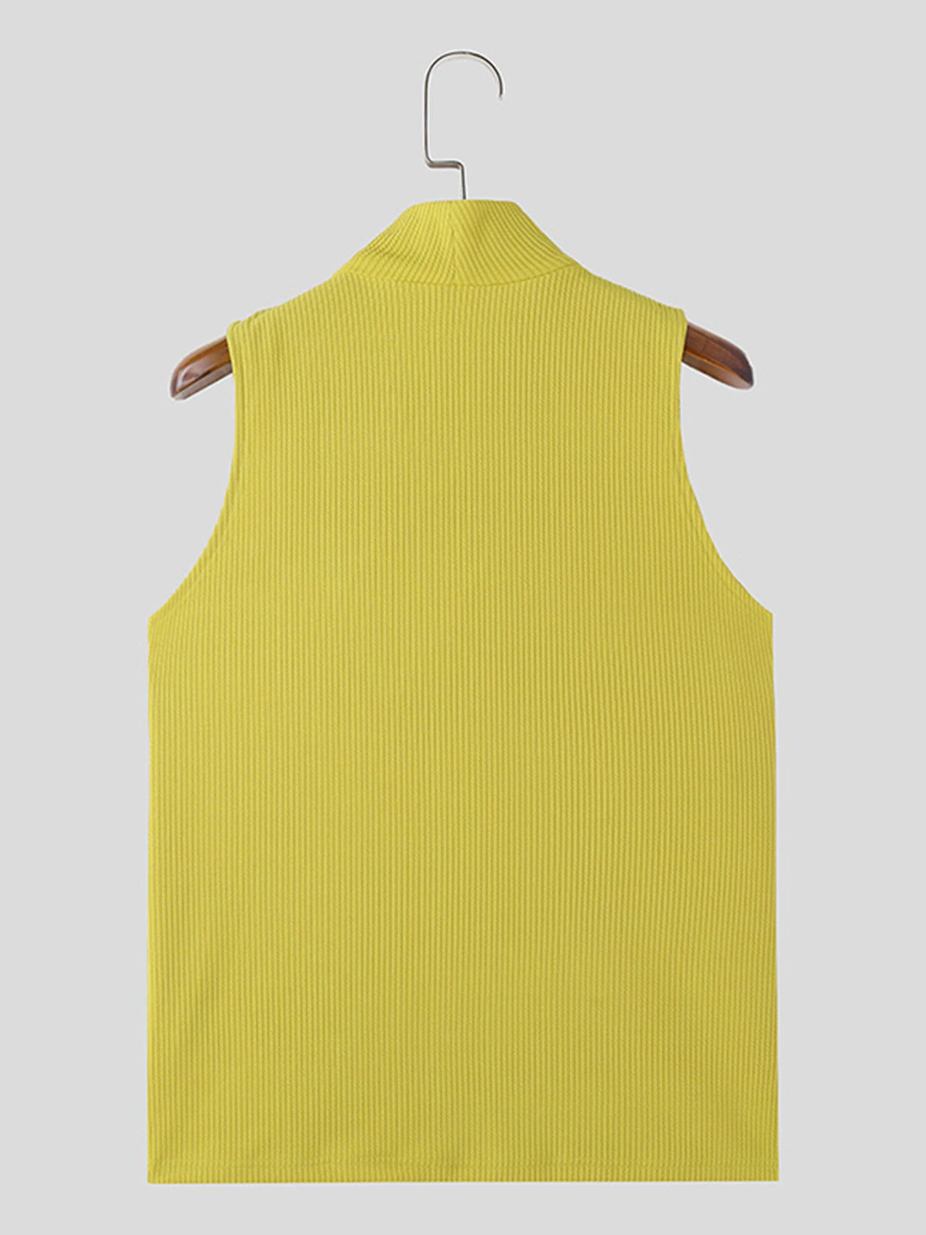 INCERUN Mens Solid Color Design Crossover V-neck Soft Tanks — view 7