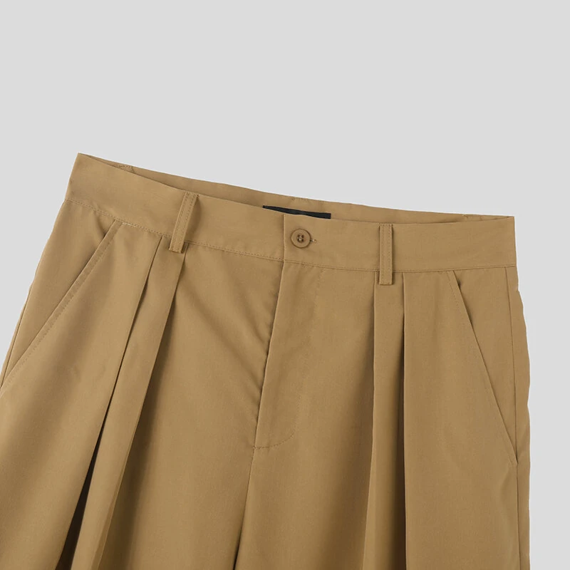 INCERUN Mens Solid Color Loose Fit High Waist Pant Casual Wide Leg Long Trousers Plus Size For Men S-5XL — view 7