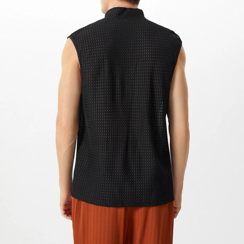 INCERUN Mens Textured V-Neck Sleeveless Tank Micro Sheer Comfortable Breathable Vest — view 8