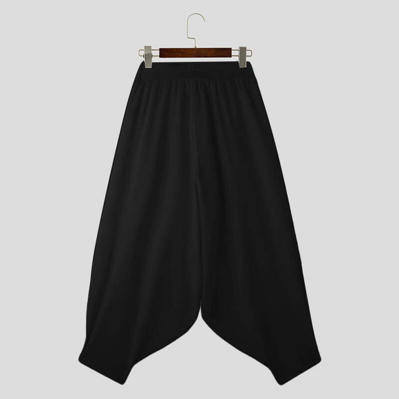 INCERUN Mens Trendy Wide Leg Pants Solid Color Casual Loose Foots-binding Pants Plus Size, Spring Fall, S-5XL — view 5