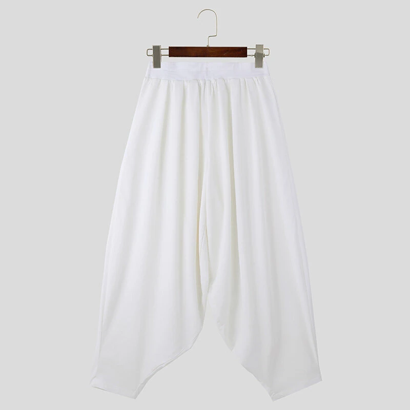 INCERUN Mens Trendy Wide Leg Pants Solid Color Casual Loose Foots-binding Pants Plus Size, Spring Fall, S-5XL — view 6