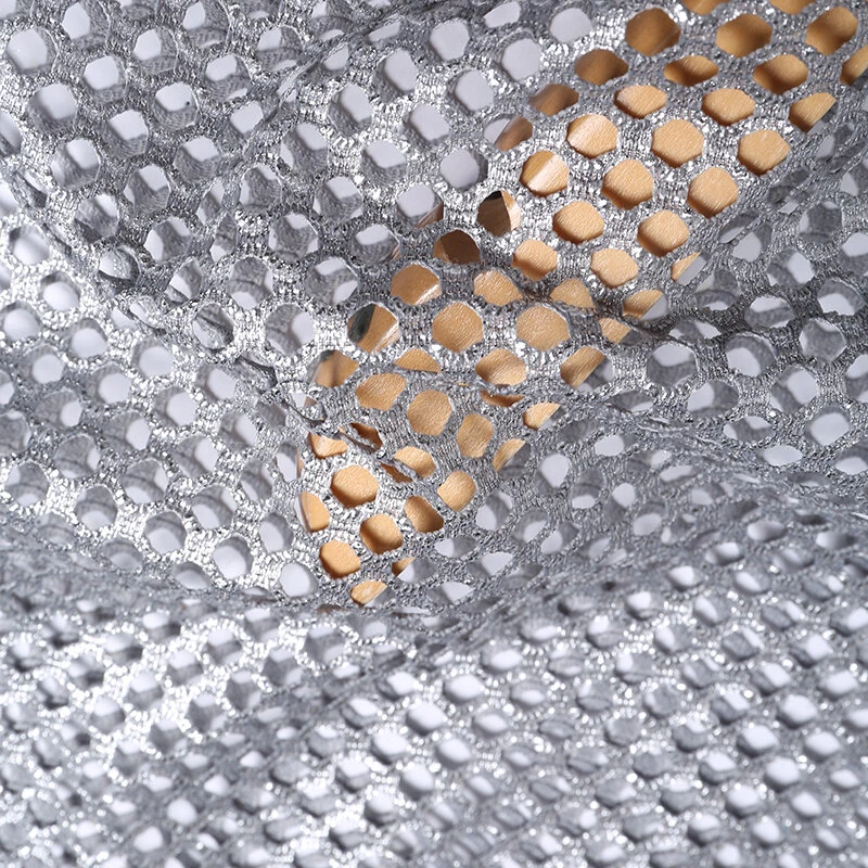 INCERUN Mens Tshirt Fashion Shiny Mesh Patchwork See Through Fishnet Short Sleeve T-Shirt Summer Cool Short Top — view 7