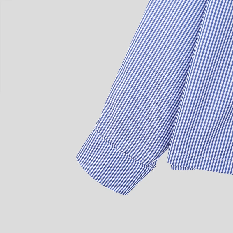 INCERUN Plus Size Men Classic Striped Shirts Long Sleeve Lapel Collar Casual Shirt for Men Daily Vacation Streetwear Male Top — view 9