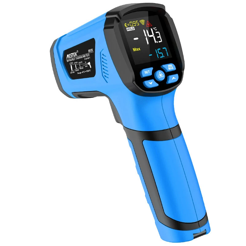 Industrial Infrared Thermometer IR05/IR05A/IR05B with Broad Temperature Range Quick Response Time Multi-purpose Use Clear VA Color Screen Display Auto Shutdown Feature — Industrial