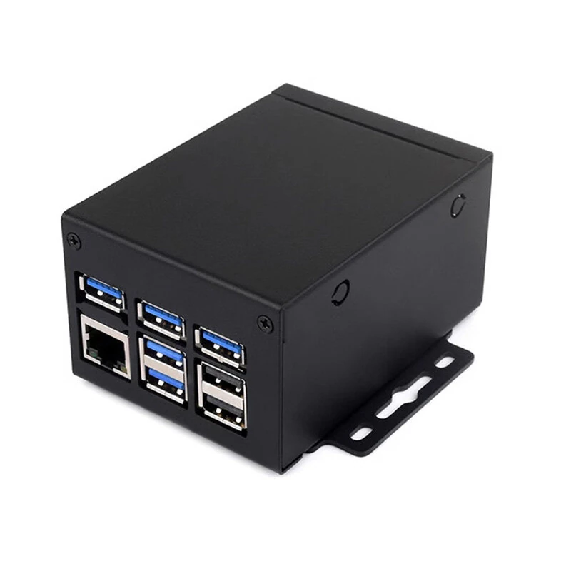 Industrial metal Case for Raspberry Pi 5/5B Large Space Protective Enclosure Compatible with Expansion Board Enhanced Connectivity Ventilation Slots Wall Mount DIN Rail Mount — image 1