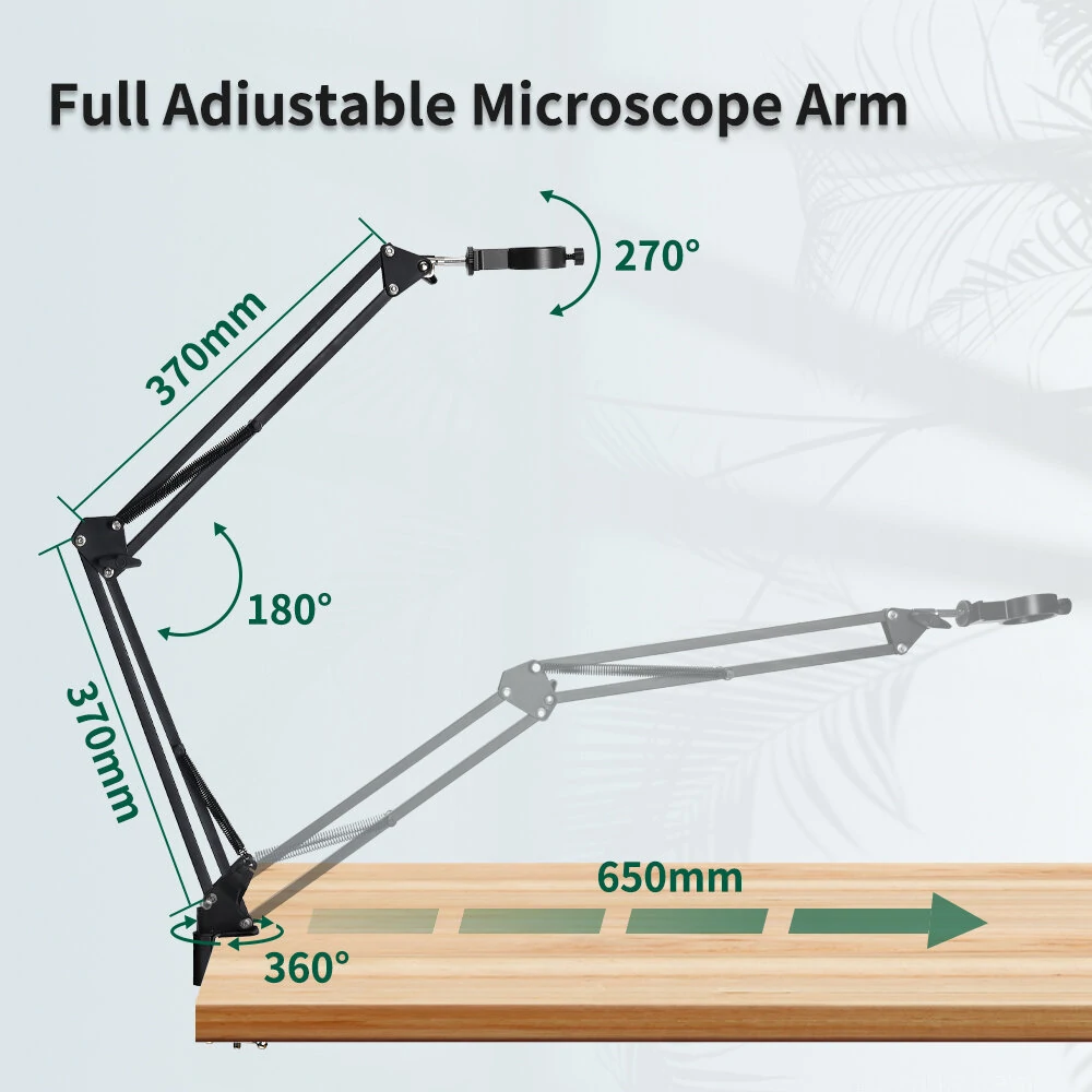 Industrial Microscope Camera Bracket Adjustable 360° Rotation Monocular Design High Quality Metal Load Capacity 3.5 IBS Compatible with 42mm and 50mm Lenses Ideal for Industrial Visual Inspection Applications — view 4