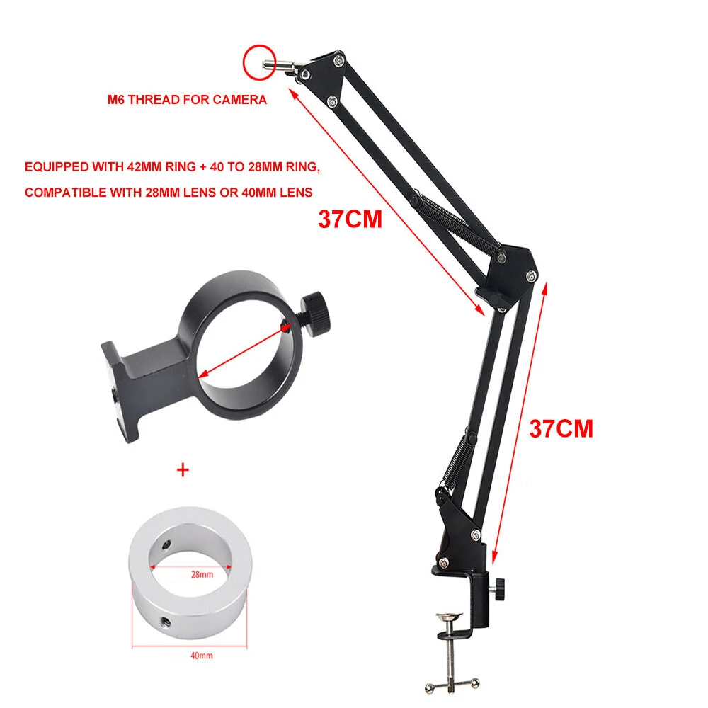 Industrial Microscope Camera Bracket Adjustable 360° Rotation Monocular Design High Quality Metal Load Capacity 3.5 IBS Compatible with 42mm and 50mm Lenses Ideal for Industrial Visual Inspection Applications — view 8