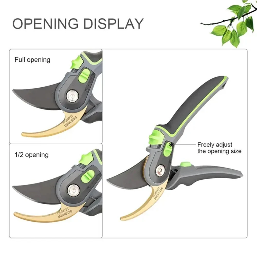 Industrial Pruning Shears 205mm SK5 Steel Blade 50mm Length Two-level Opening Ergonomic Non-slip Handles Labor-saving Spring Precision Cutting — view 5
