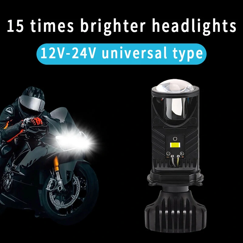 Infitary 12-36V Pair H4 LED Projector Headlight 6500K 55W Headlamp Universal for Cars and Motorcycles IP68 Waterproof — view 6