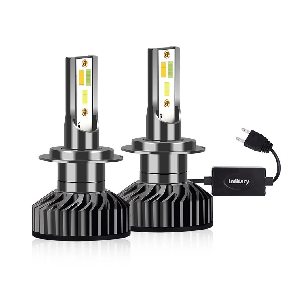 INFITARY F4 H4/H7/H11/H13/9005/9006 Car LED Headlight Bulb 4 Colors Flash IP68 Waterproof Automotive Headlights High Brightness Bulbs