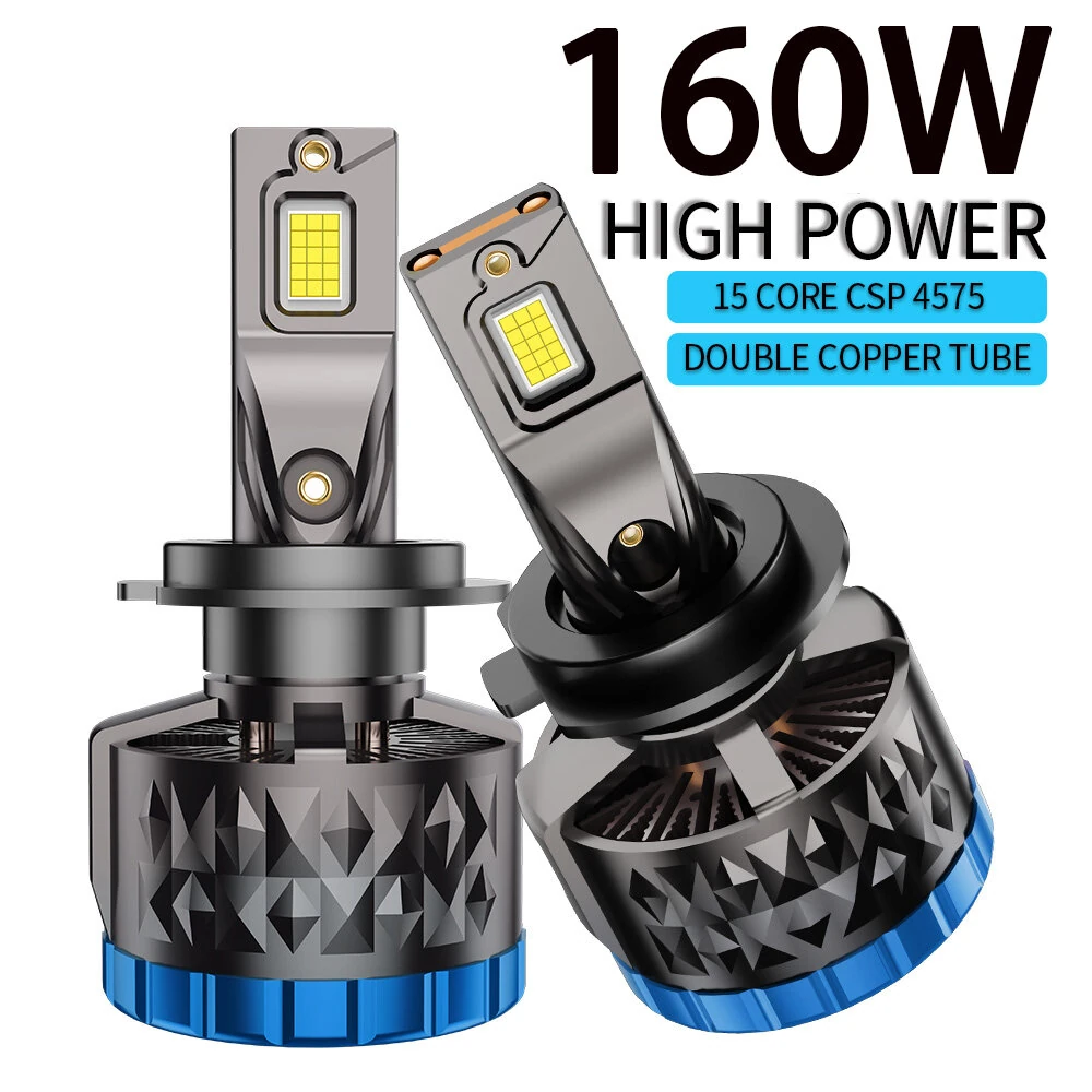 Infitary Pair Car LED Headlight Modification 160W Per Pair Lamp Bulb 6500K Bright White Car Lights IP68 Waterproof Rating