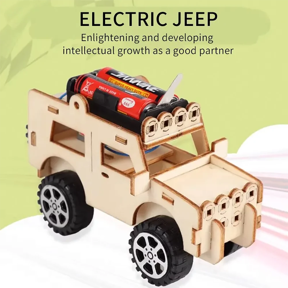 Innovative Technology Small Production for Jeep Car Electric Toy Student Scientific Experiment DIY Handmade Model School Supplies — view 4