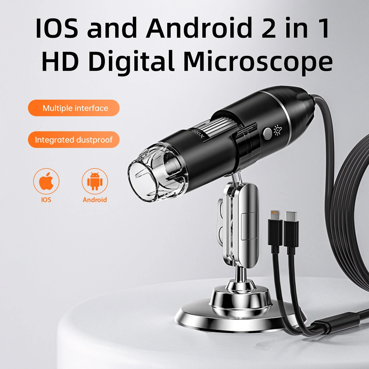INSKAM 321-p 1000X 2MP Digital Microscope Accessories kit Slide Preparation camer Adjustable Microscope Electronic Camera 8 LED Magnifier with Stand Microscope Accessories — view 3