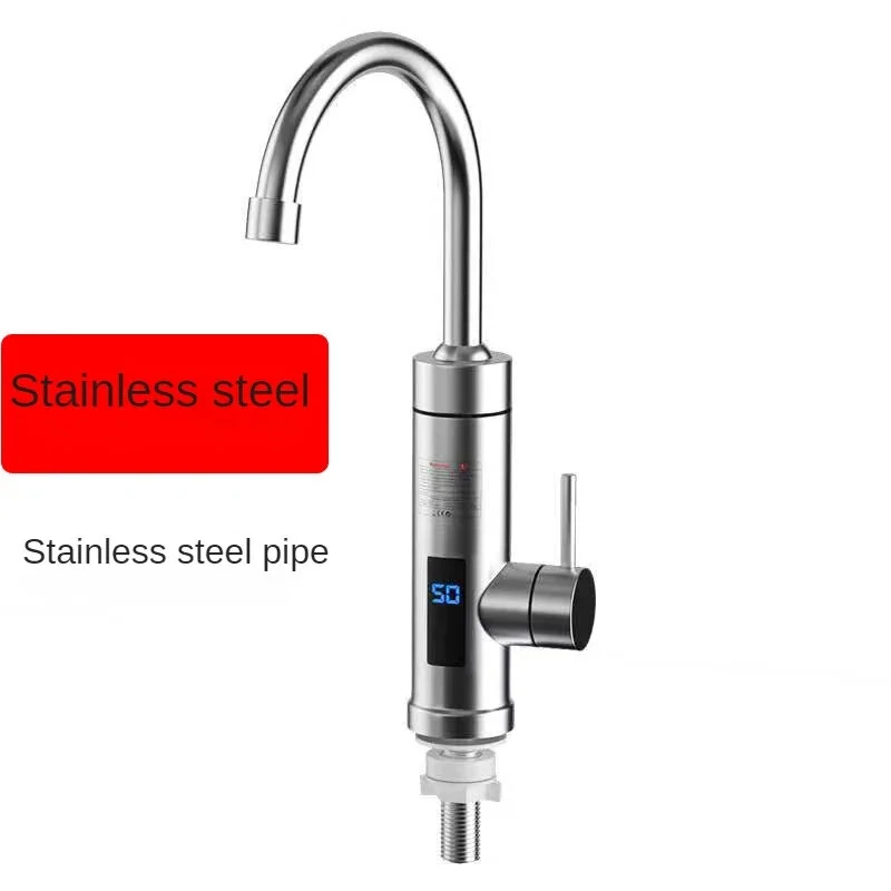 Instant 220V Electric Faucet with 360 Degree Rotating Stainless Steel Pipe Eco-friendly Kitchen Hot Water Heater with 3000W Power 1.5m Power Cord for Fast and Safe Water Heating — view 6