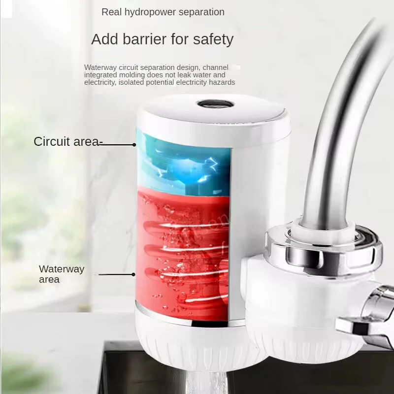 Instant Electric Water Heater Tap 3000W 220V IPX4 Waterproof Rapid Heating Easy Installation for Kitchen and Bathroom — view 4