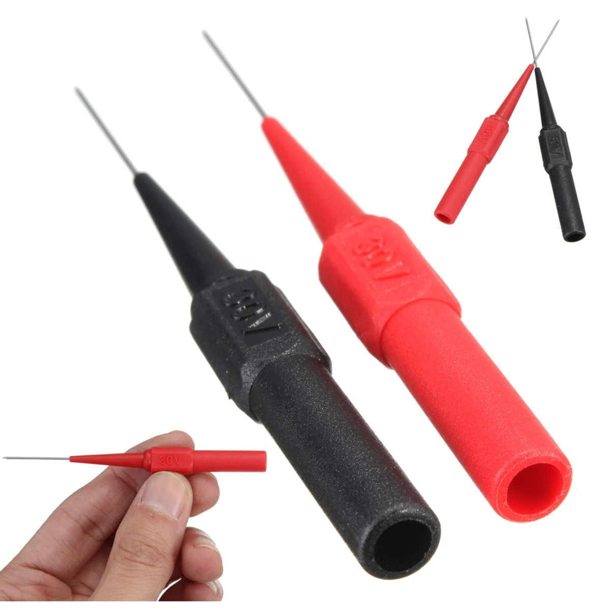 Insulation Piercing Needle Non-destructive Multimeter Test Probes Red/Black — Insulation