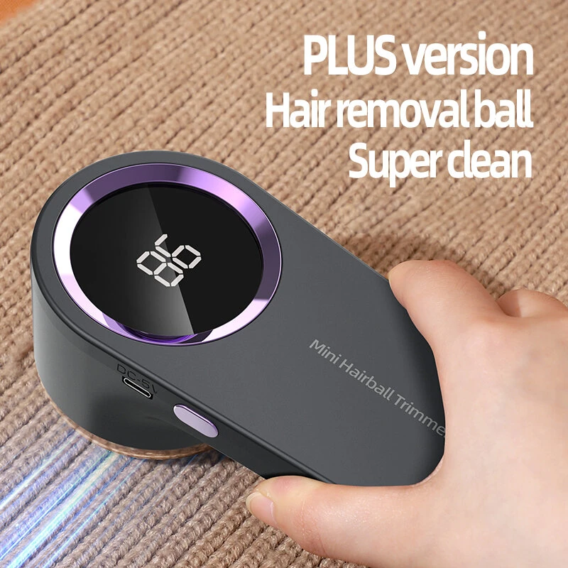 Intelligent Digital Display Fabric Shaver Hair Ball Trimmer Portable Lint Remover with 6 Blade Cutter Head Type C Fast Charging — view 3