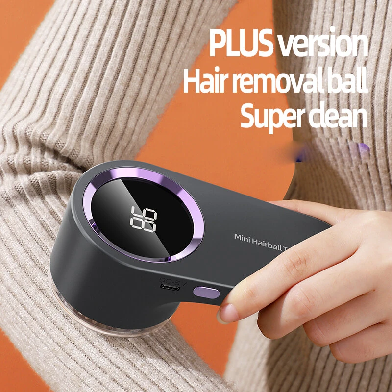 Intelligent Digital Display Fabric Shaver Hair Ball Trimmer Portable Lint Remover with 6 Blade Cutter Head Type C Fast Charging — view 4