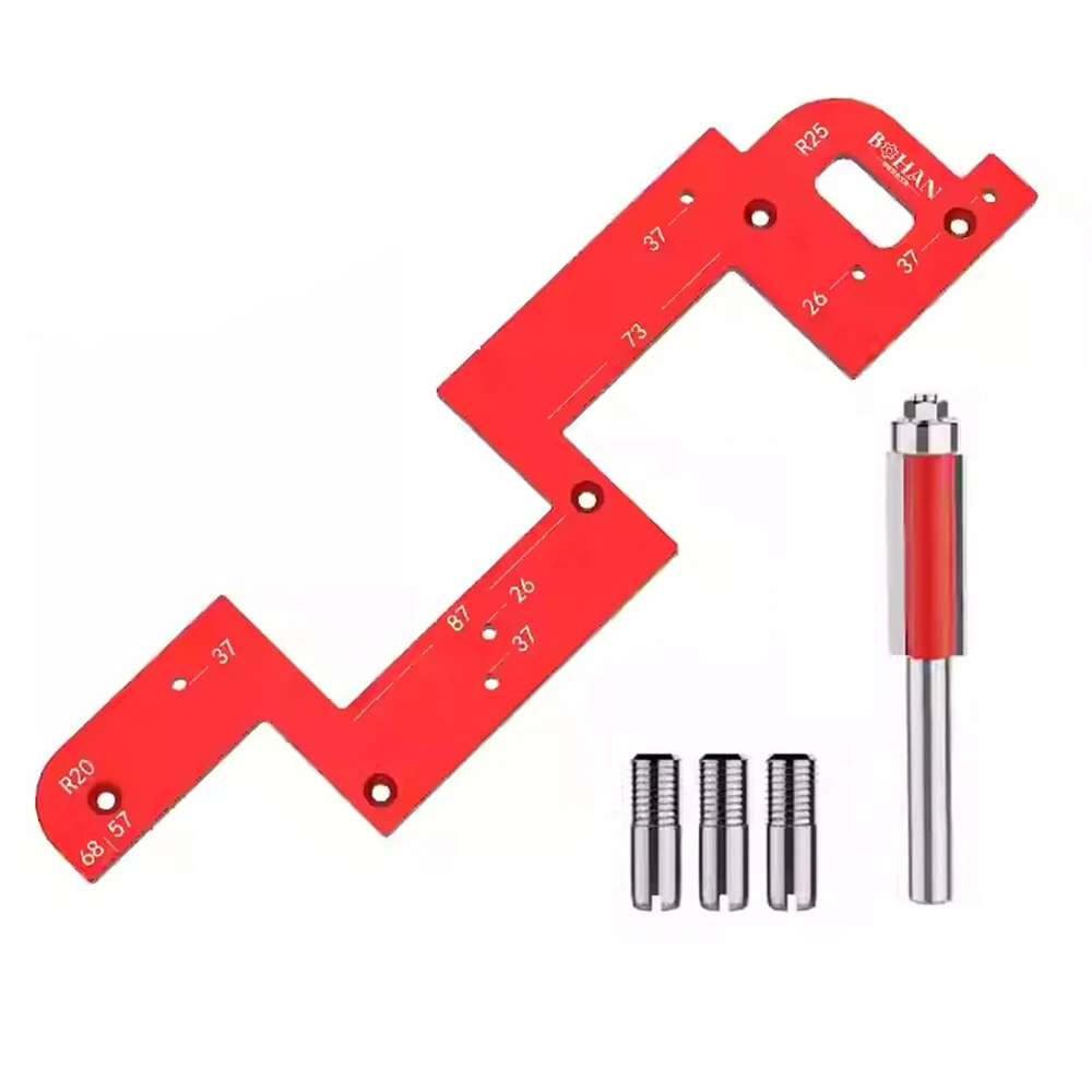 Invisible Embedded Handle Slotting Template Aluminum Alloy Precise Slot Positioning Wardrobe Kitchen Cabinet Door Positioning Tool High-Quality Design Easy to Use — view 2