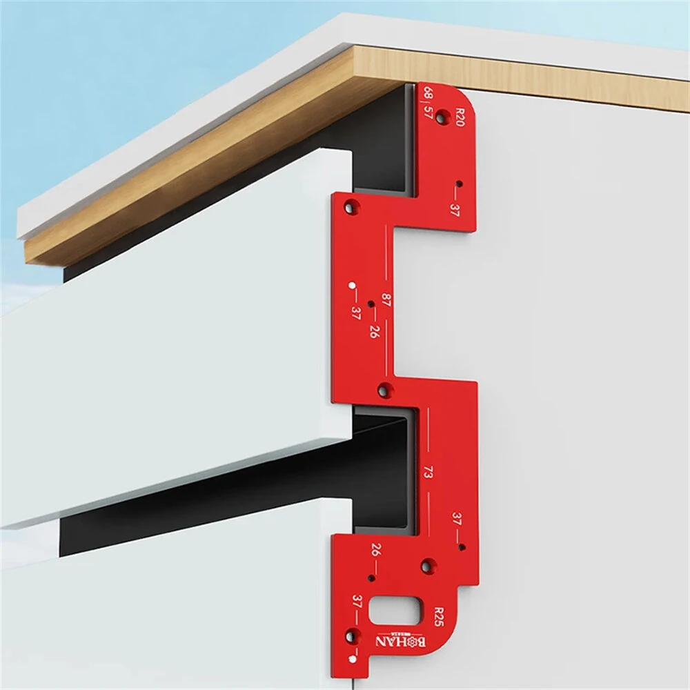 Invisible Embedded Handle Slotting Template Aluminum Alloy Precise Slot Positioning Wardrobe Kitchen Cabinet Door Positioning Tool High-Quality Design Easy to Use — view 6