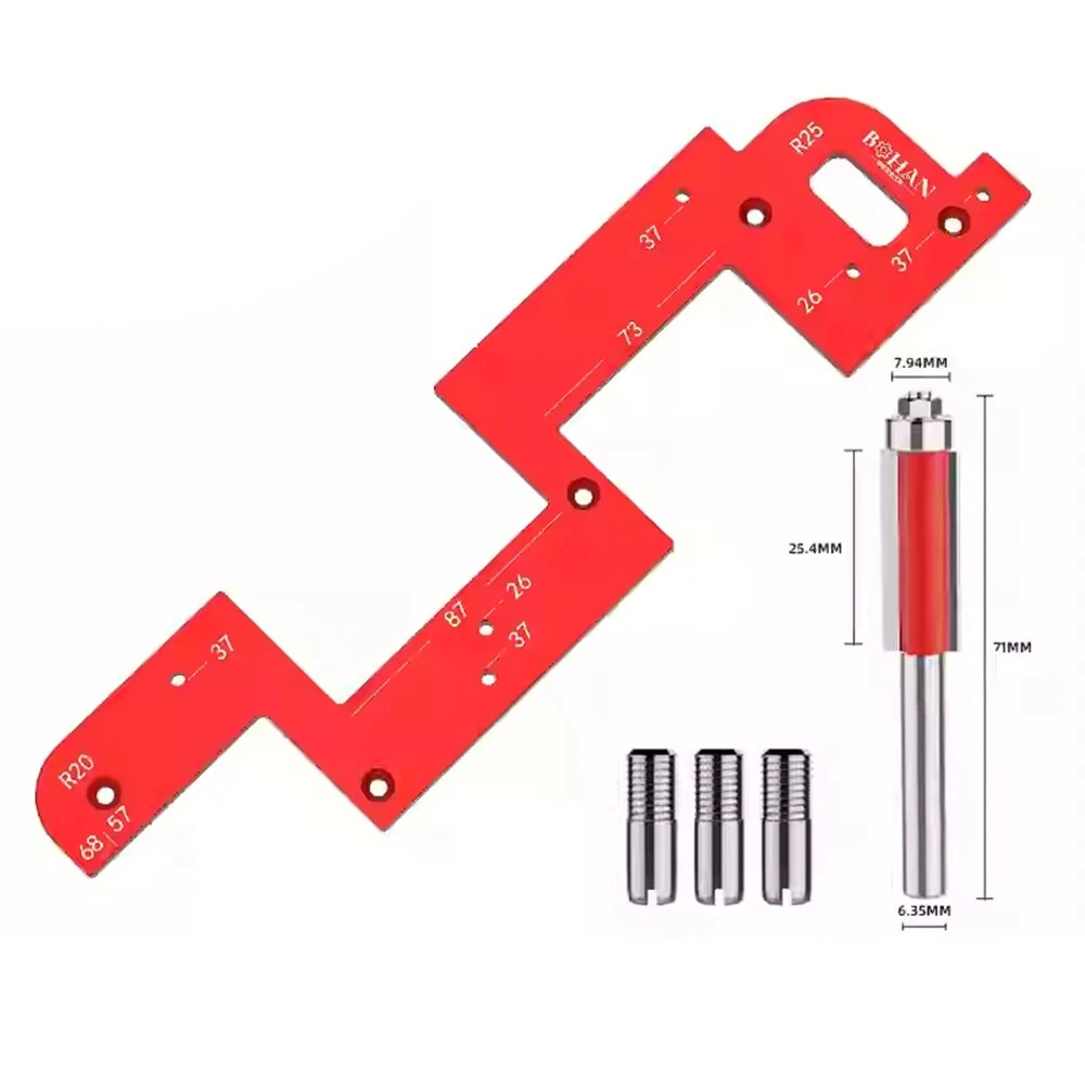 Invisible Embedded Handle Slotting Template Aluminum Alloy Precise Slot Positioning Wardrobe Kitchen Cabinet Door Positioning Tool High-Quality Design Easy to Use — view 7