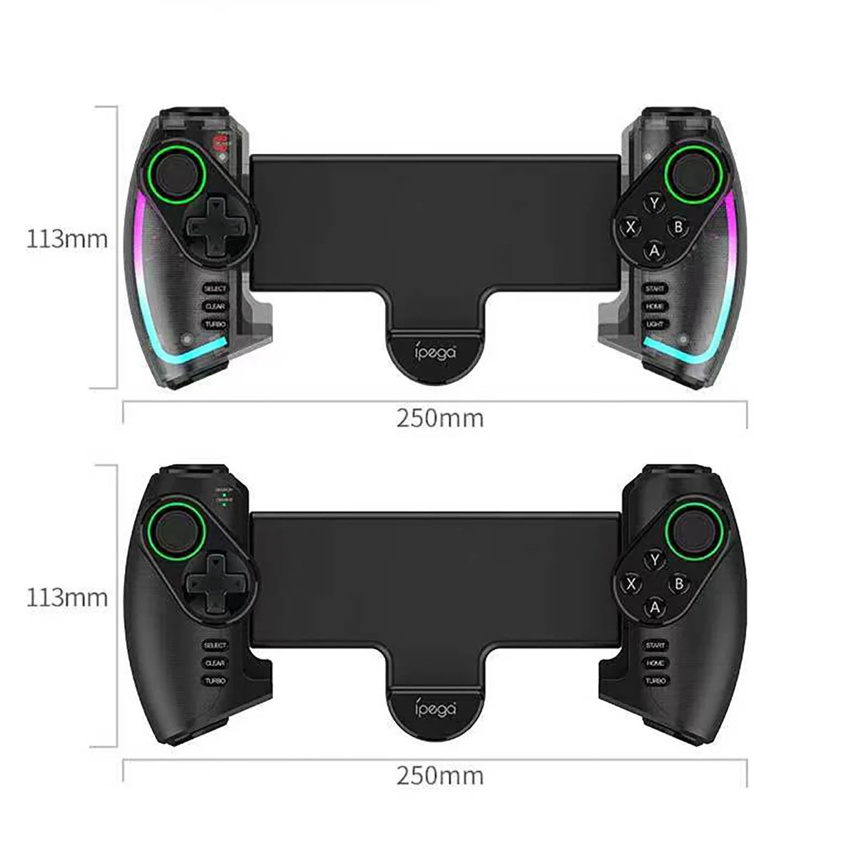 Ipega PG-9777S Hall Joystick bluetooth Telescopic Game Controller with RGB Light Dual Motor Vibration for Android iOS Switch PC PS3 Tablet Phone Wireless Gampad — view 6