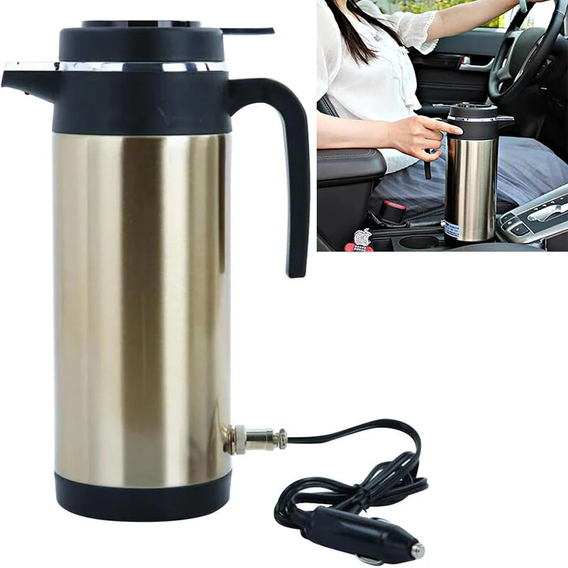 IPRee 12V/24V Car Truck 1200ml Water Heater Portable Hot Water Kettle Auto Shut-Off Fast Boiling for Travel Home — image 1