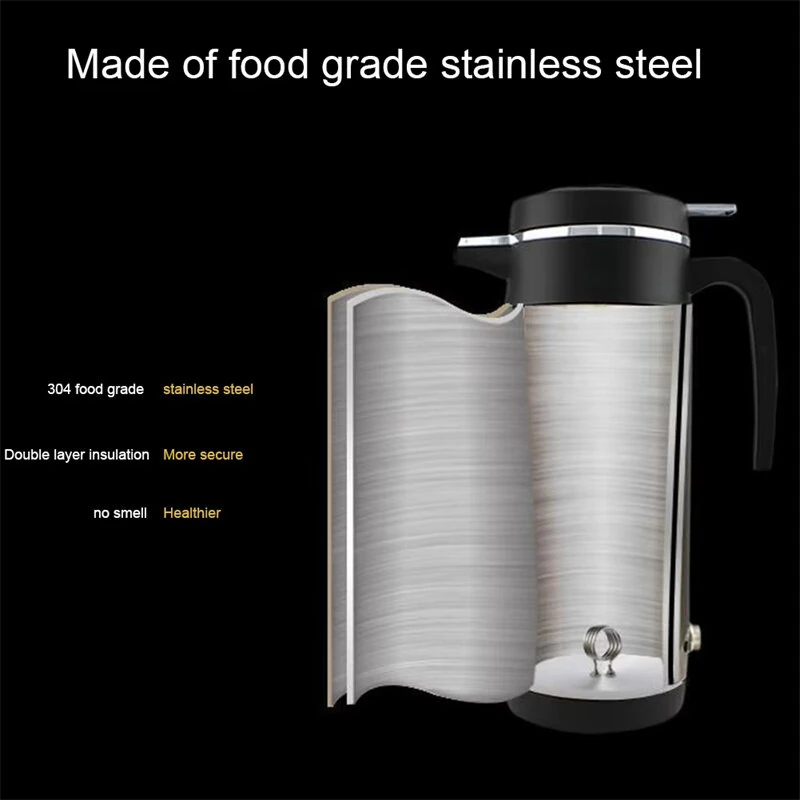 IPRee 12V/24V Car Truck 1200ml Water Heater Portable Hot Water Kettle Auto Shut-Off Fast Boiling for Travel Home — view 4