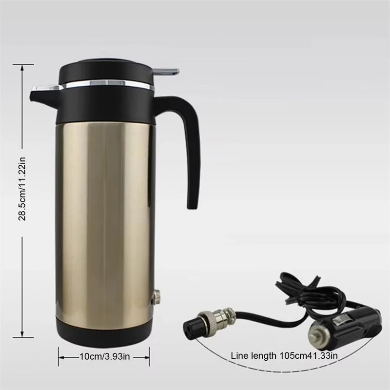 IPRee 12V/24V Car Truck 1200ml Water Heater Portable Hot Water Kettle Auto Shut-Off Fast Boiling for Travel Home — view 8