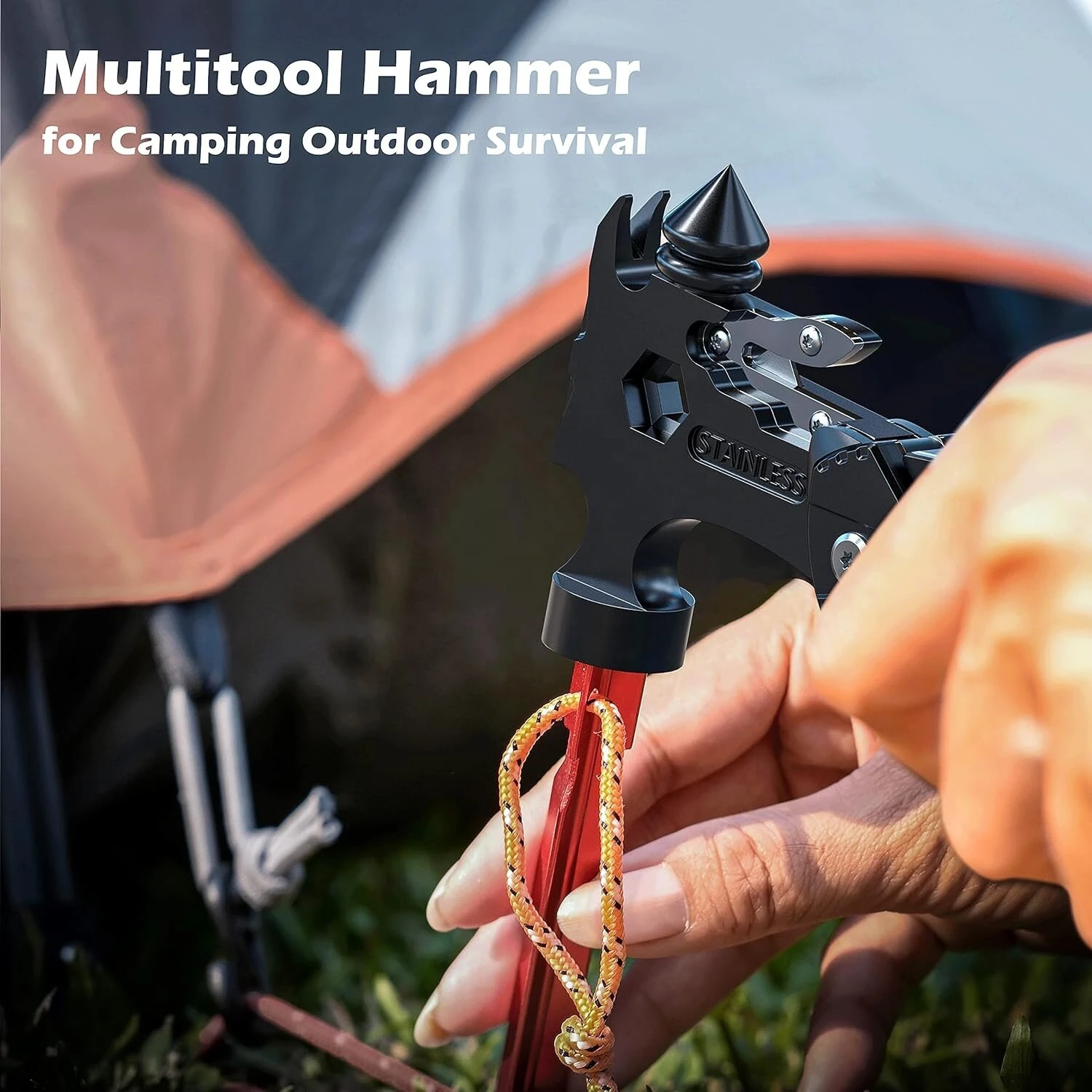 IPRee 16 In 1 Multifunctional Hammer Survival Tool Folding Pocket Pliers With Screwdriver Bottle Opener For Survival Camping Hunting Outdoor — view 4