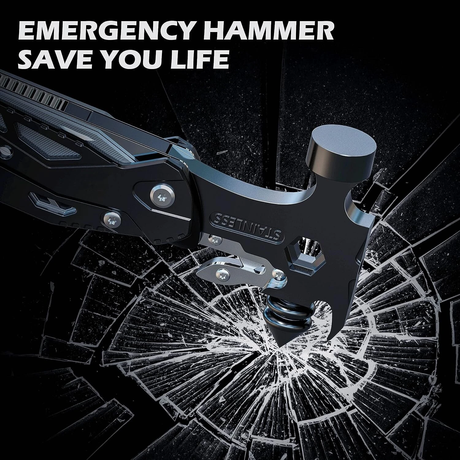 IPRee 16 In 1 Multifunctional Hammer Survival Tool Folding Pocket Pliers With Screwdriver Bottle Opener For Survival Camping Hunting Outdoor — view 5