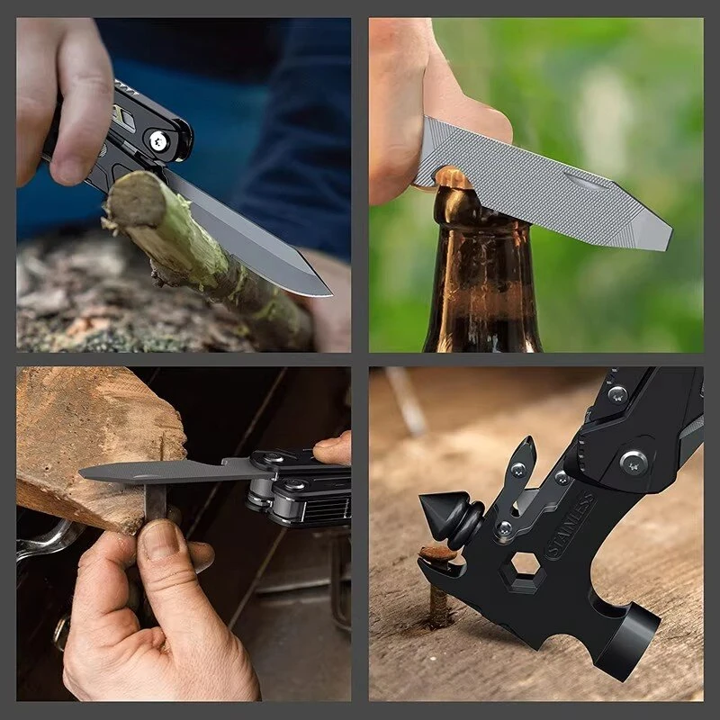 IPRee 16 In 1 Multifunctional Hammer Survival Tool Folding Pocket Pliers With Screwdriver Bottle Opener For Survival Camping Hunting Outdoor — view 8